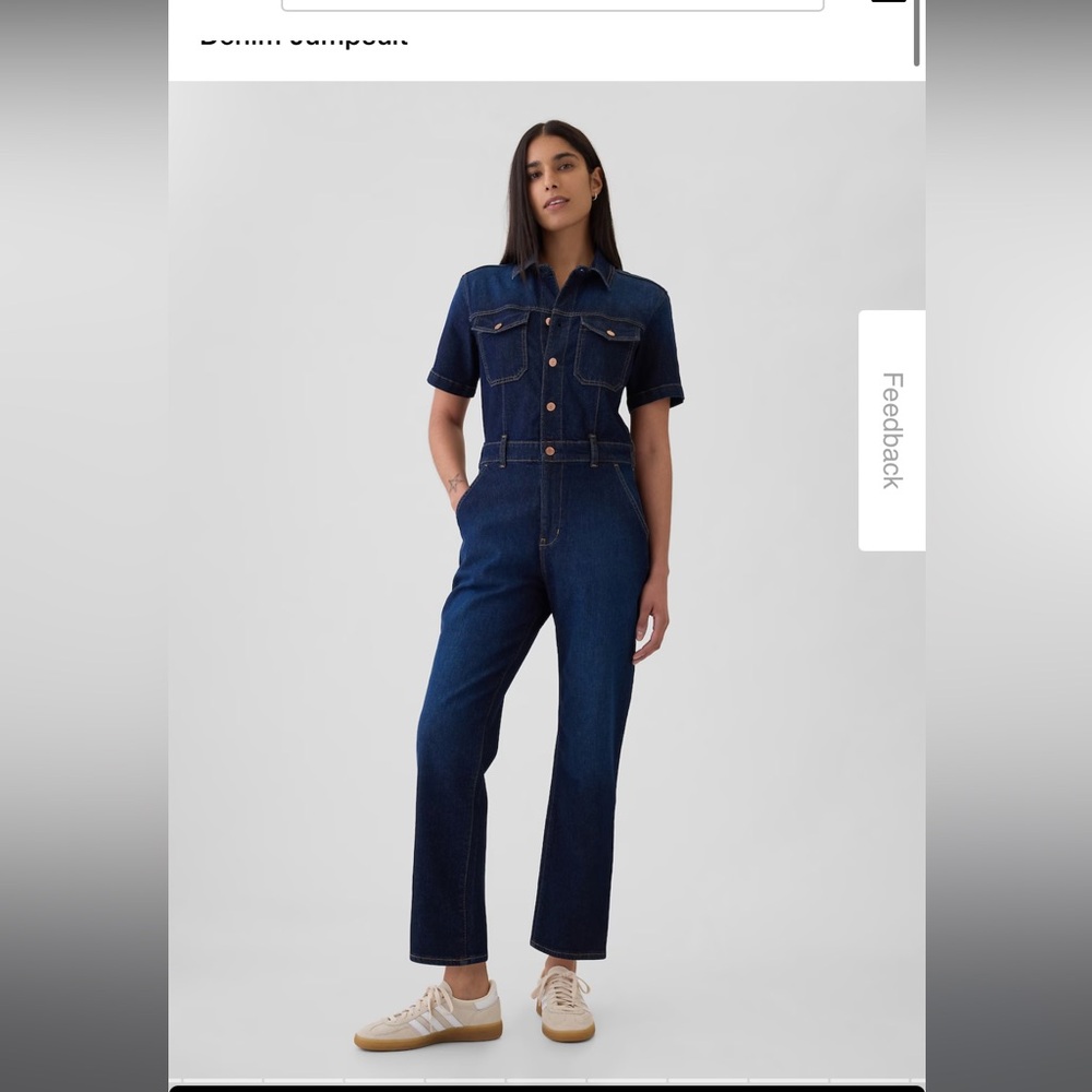 Gap Denim Jumpsuit Medium Dark Wash Women size 0